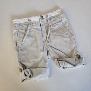 Janie & Jack Light Tan Rolled Cuff Convertable Pants 3-6m